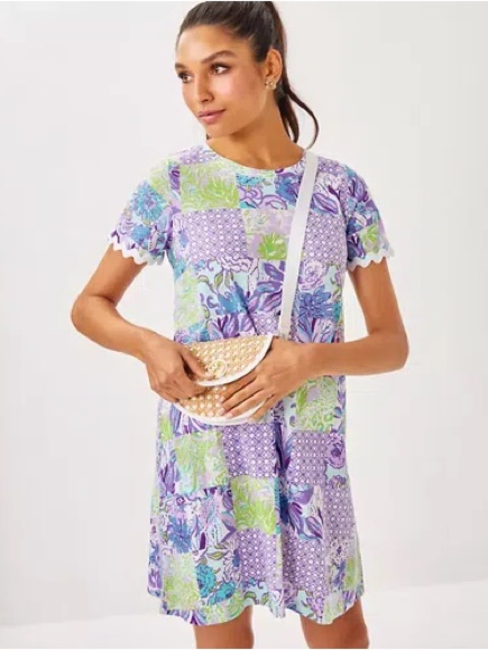 NWT Lilly Pulitzer Cody Short Sleeve Dress "Juicy Story Patch" XL